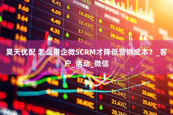 昊天优配 怎么用企微SCRM才降低营销成本？_客户_活动_微信